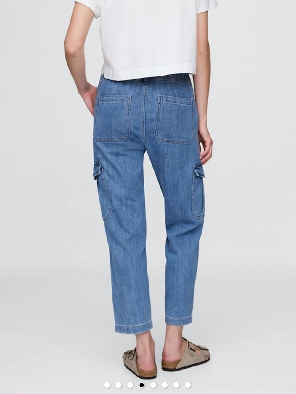 ❤️ GAP DENIM MID-RISE EASY JEAN CARGO JOGGER JEANS, SMALL (4 - 6) - Picture 4 of 14